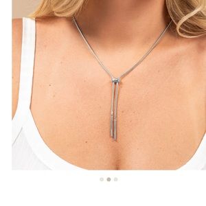 Anne Klein rhodium plated necklace 9” - 16” adjustable slide